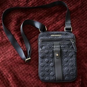 Vera Bradley Navy Quilted Vertical Messenger Crossbody